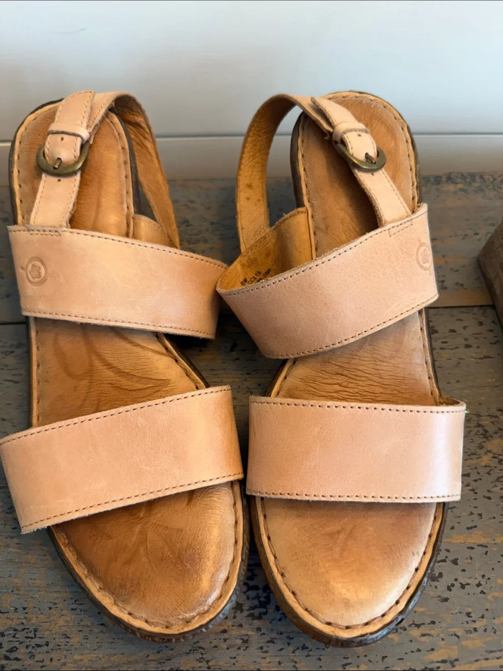 Born Seak Sling Back Sandals Tan 8M